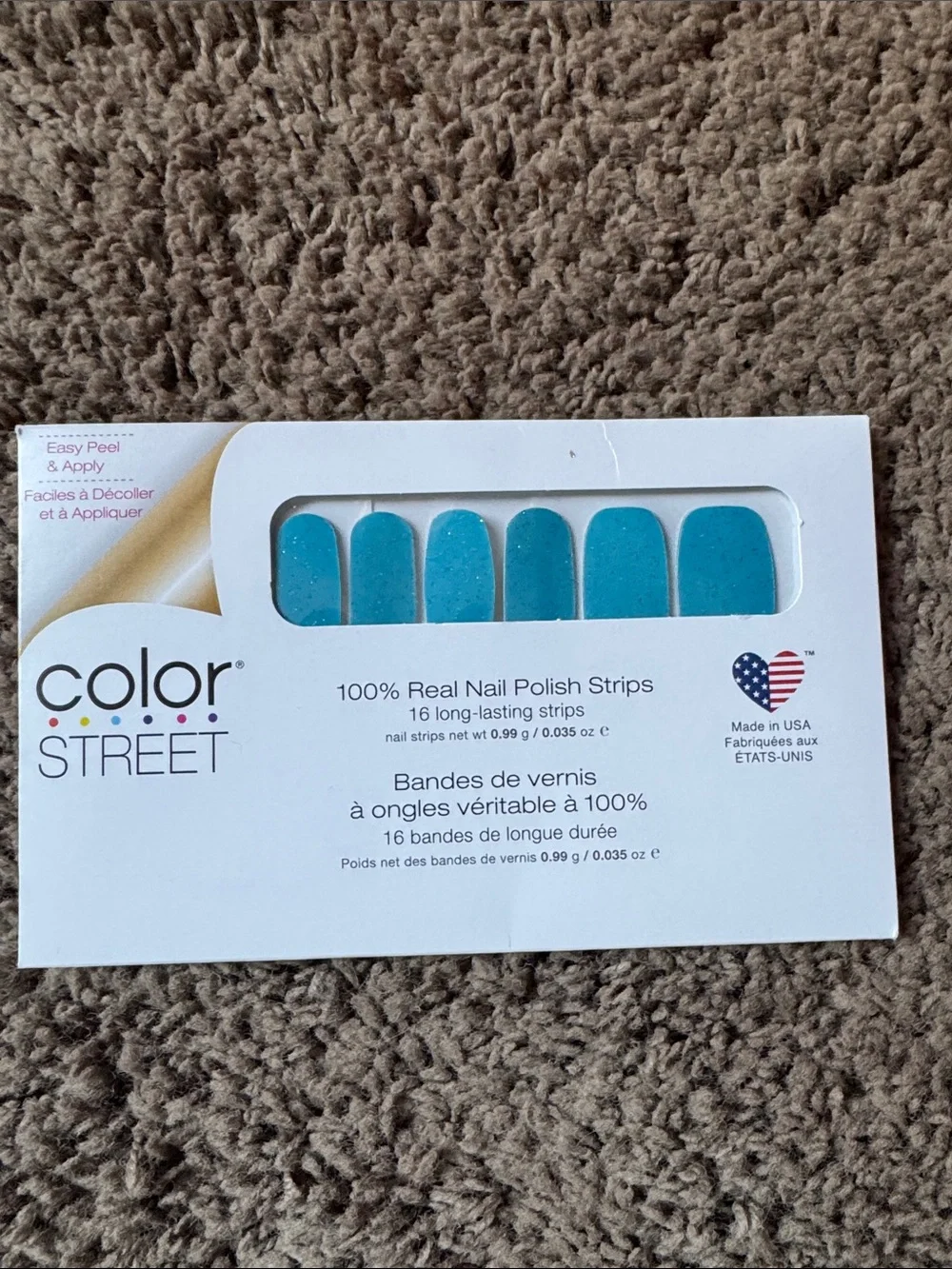 Color Street Nail Solid Strips Pack - Fuchsia, Beige, Teal, Sky Blue, Burgundy